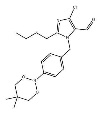 1H-Imidazole-5-carboxaldehyde, 2-butyl-4-chloro-1-[[4-(5,5-dimethyl-1,3,2-dioxaborinan-2-yl)phenyl]methyl]- 结构式