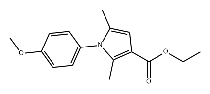 1H-Pyrrole-3-carboxylic acid, 1-(4-methoxyphenyl)-2,5-dimethyl-, ethyl ester 结构式