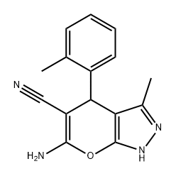 Pyrano[2,3-c]pyrazole-5-carbonitrile, 6-amino-1,4-dihydro-3-methyl-4-(2-methylphenyl)- 结构式