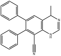 4-Methyl-6,7-diphenyl-1,4-dihydroquinazoline-8-carbonitrile 结构式