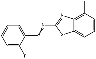 N-[(2-氟苯基)亚甲基]-4-甲基-2-苯并噻唑胺 结构式