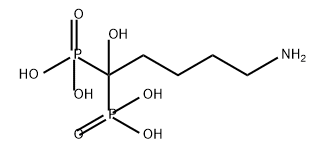 (5-氨基-1-羟基-1-膦戊基)膦酸 结构式