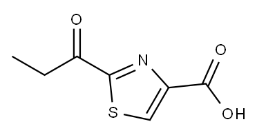 2-Propanoyl-1,3-thiazole-4-carboxylic acid 结构式