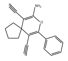 8-Oxaspiro[4.5]deca-6,9-diene-6,10-dicarbonitrile, 7-amino-9-phenyl- 结构式