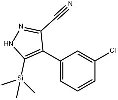 4-(3-Chlorophenyl)-5-(trimethylsilyl)-1H-pyrazole-3-carbonitrile 结构式