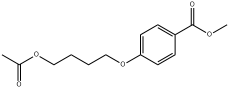 Benzoic acid, 4-[4-(acetyloxy)butoxy]-, methyl ester 结构式