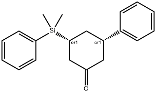 Cis-3-(dimethyl(phenyl)silyl)-5-phenylcyclohexanone 结构式