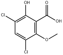 3,5-二氯-2-羟基-6-甲氧基苯甲酸 结构式