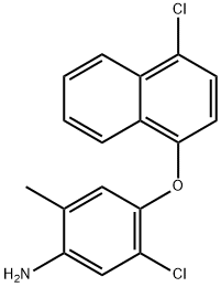 5-Chloro-4-((4-chloronaphthalen-1-yl)oxy)-2-methylaniline 结构式