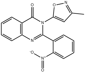 3-(3-Methylisoxazol-5-yl)-2-(2-nitrophenyl)quinazolin-4(3H)-one 结构式