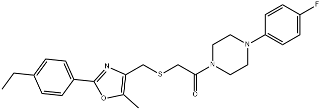 Ethanone, 2-[[[2-(4-ethylphenyl)-5-methyl-4-oxazolyl]methyl]thio]-1-[4-(4-fluorophenyl)-1-piperazinyl]- 结构式