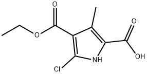 1H-Pyrrole-2,4-dicarboxylic acid, 5-chloro-3-methyl-, 4-ethyl ester 结构式