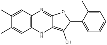 Furo[2,?3-?b]?quinoxalin-?3-?ol, 2,?4-?dihydro-?6,?7-?dimethyl-?2-?(2-?methylphenyl)?- (9CI) 结构式