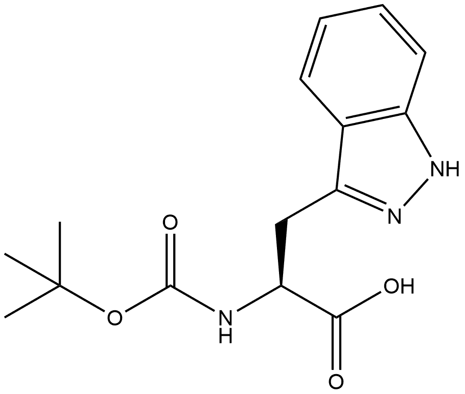 (S)-2-((tert-Butoxycarbonyl)amino)-3-(1H-indazol-3-yl)propanoic acid 结构式