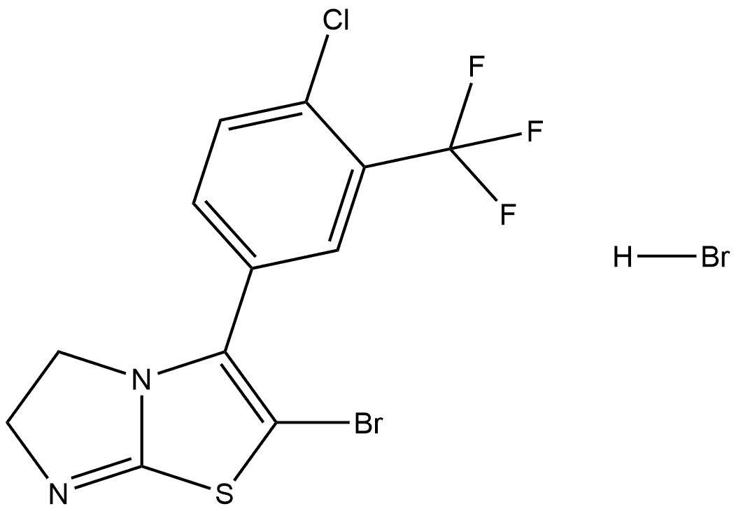 2-bromo-3-(4-chloro-3-(trifluoromethyl)phenyl)-5,6-dihydroimidazo[2,1-b]thiazole hydrobromide 结构式