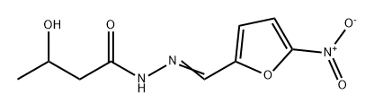 Butanoic acid, 3-hydroxy-, 2-[(5-nitro-2-furanyl)methylene]hydrazide 结构式