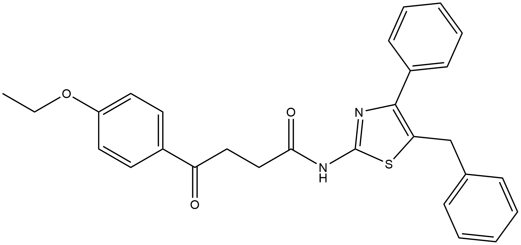 Benzenebutanamide, 4-ethoxy-γ-oxo-N-[4-phenyl-5-(phenylmethyl)-2-thiazolyl]- 结构式
