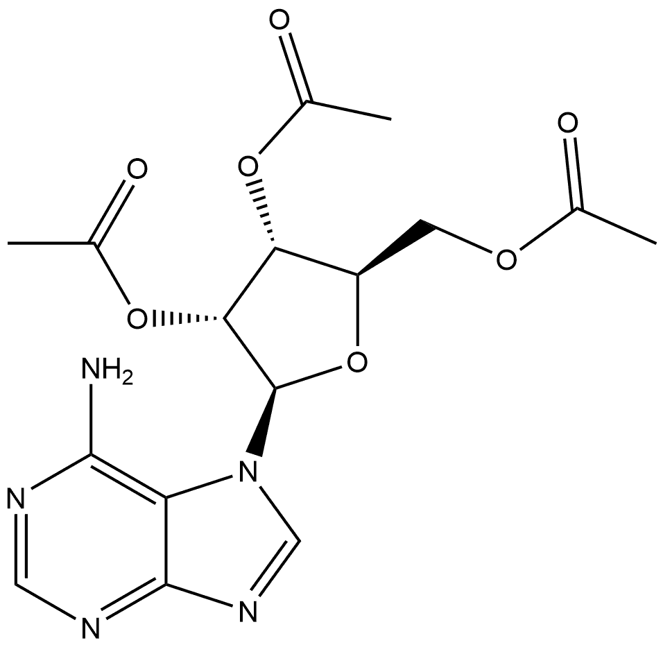 7H-Purin-6-amine, 7-(2,3,5-tri-O-acetyl-β-D-ribofuranosyl)- 结构式