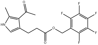 pentafluorobenzyl 2-methyl-3-acetyl-4-(3-propionate)pyrrole 结构式