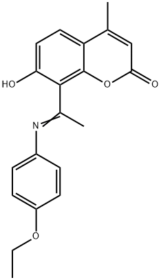 8-(1-((4-Ethoxyphenyl)imino)ethyl)-7-hydroxy-4-methyl-2H-chromen-2-one 结构式