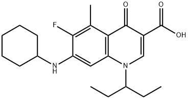 7-(Cyclohexylamino)-6-fluoro-5-methyl-4-oxo-1-(pentan-3-yl)-1,4-dihydroquinoline-3-carboxylic acid 结构式