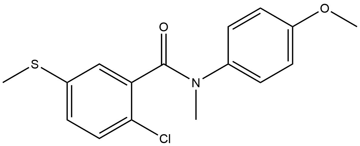 2-Chloro-N-(4-methoxyphenyl)-N-methyl-5-(methylthio)benzamide 结构式