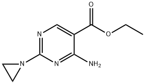 Ethyl 4-amino-2-(aziridin-1-yl)pyrimidine-5-carboxylate 结构式