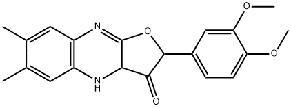 Furo[2,?3-?b]?quinoxalin-?3(2H)?-?one, 2-?(3,?4-?dimethoxyphenyl)?-?3a,?4-?dihydro-?6,?7-?dimethyl- (9CI) 结构式