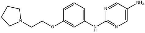 2,5-Pyrimidinediamine, N2-[3-[2-(1-pyrrolidinyl)ethoxy]phenyl]- 结构式