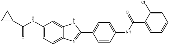 Benzamide, 2-chloro-N-[4-[6-[(cyclopropylcarbonyl)amino]-1H-benzimidazol-2-yl]phenyl]- 结构式