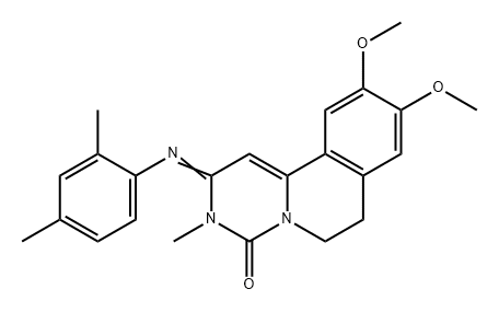 4H-Pyrimido[6,1-a]isoquinolin-4-one, 2-[(2,4-dimethylphenyl)imino]-2,3,6,7-tetrahydro-9,10-dimethoxy-3-methyl- 结构式