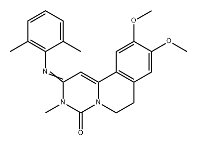4H-Pyrimido[6,1-a]isoquinolin-4-one, 2-[(2,6-dimethylphenyl)imino]-2,3,6,7-tetrahydro-9,10-dimethoxy-3-methyl- 结构式