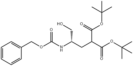 Propanedioic acid, 2-[(2S)-3-hydroxy-2-[[(phenylmethoxy)carbonyl]amino]propyl]-, 1,3-bis(1,1-dimethylethyl) ester 结构式