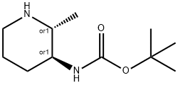 tert-butyl N-trans-2-methyl-3-piperidyl carbamate 结构式