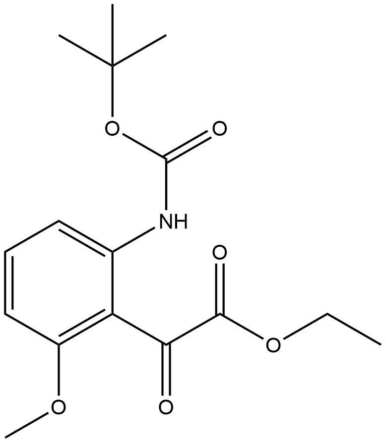 Benzeneacetic acid, 2-[[(1,1-dimethylethoxy)carbonyl]amino]-6-methoxy-α-oxo-, ethyl ester 结构式