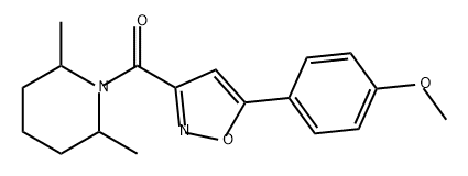 (2,6-二甲基哌啶-1-基)(5-(4-甲氧基苯基)异恶唑-3-基)甲酮 结构式