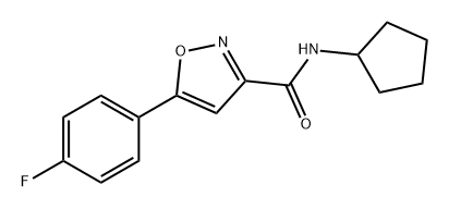 N-环戊基-5-(4-氟苯基)异恶唑-3-甲酰胺 结构式