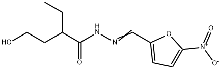 Butanoic acid, 2-ethyl-4-hydroxy-, 2-[(5-nitro-2-furanyl)methylene]hydrazide 结构式