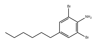 Benzenamine, 2,6-dibromo-4-hexyl- 结构式