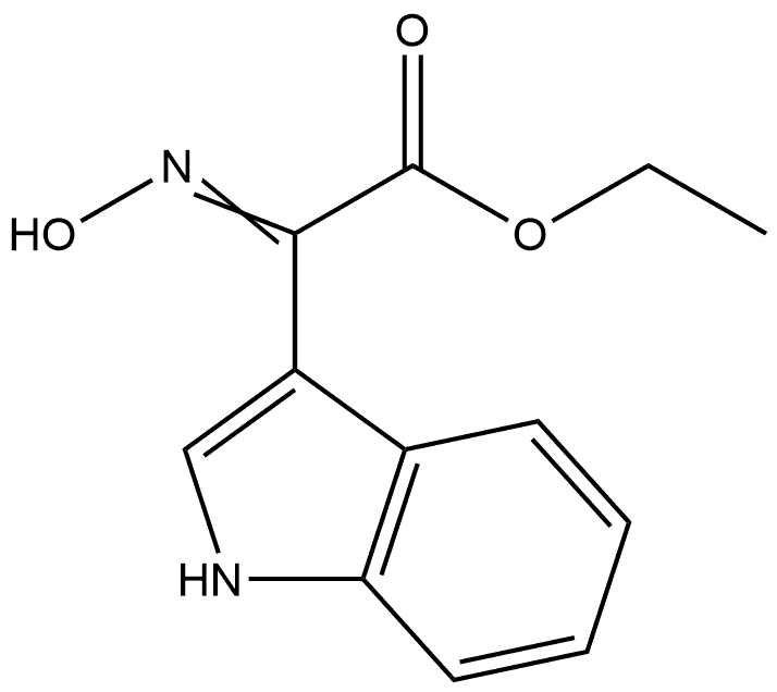 Ethyl (2Z)-(hydroxyimino)(1H-indol-3-yl)ethanoate 结构式