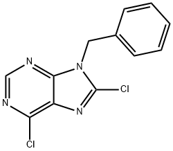 9-Benzyl-6,8-dichloro-9H-purine 结构式