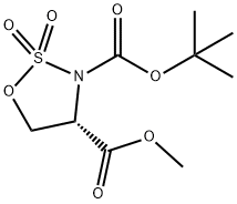 3-(叔丁基)4-甲基(S)-1,2,3-噁噻唑烷-3,4-二羧酸2,2-二氧化物 结构式