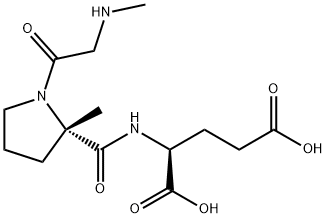 (S)-2-((S)-2-Methyl-1-(2-(methylamino)acetyl)pyrrolidine-2-carboxamido)pentanedioic acid 结构式