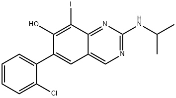 6-(2-Chlorophenyl)-8-iodo-2-(isopropylamino)quinazolin-7-ol 结构式