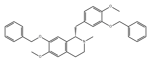 Isoquinoline, 1,2,3,4-tetrahydro-6-methoxy-1-[[4-methoxy-3-(phenylmethoxy)phenyl]methyl]-2-methyl-7-(phenylmethoxy)-, (S)- (9CI) 结构式