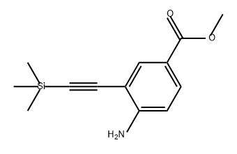 Benzoic acid, 4-amino-3-[2-(trimethylsilyl)ethynyl]-, methyl ester 结构式