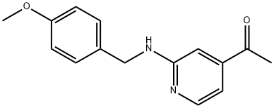 1-[2-[[(4-Methoxyphenyl)methyl]amino]-4-pyridinyl]ethanone 结构式