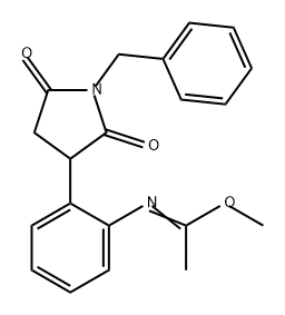 Ethanimidic acid, N-[2-[2,5-dioxo-1-(phenylmethyl)-3-pyrrolidinyl]phenyl]-, methyl ester 结构式