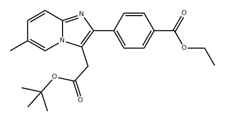 Imidazo[1,2-a]pyridine-3-acetic acid, 2-[4-(ethoxycarbonyl)phenyl]-6-methyl-, 1,1-dimethylethyl ester 结构式