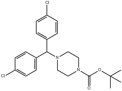1-Piperazinecarboxylic acid, 4-[bis(4-chlorophenyl)methyl]-, 1,1-dimethylethyl ester 结构式